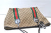 Auth GUCCI Jolie Web Sherry Line Tote Bag GG Canvas Enamel 211970 Brown 6644E