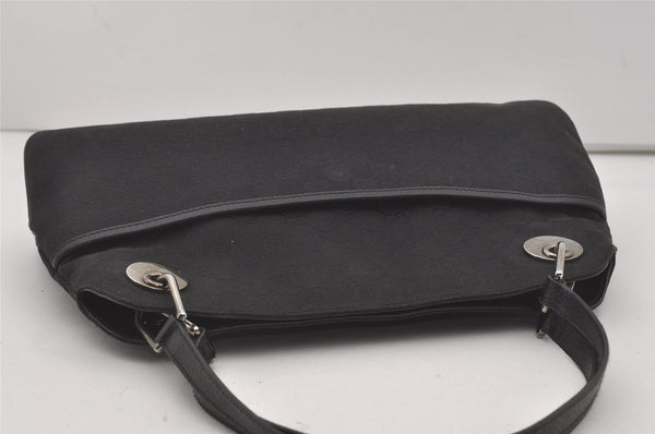 Authentic GUCCI Eclipse Shoulder Tote Bag GG Canvas Leather 121023 Black 6644I