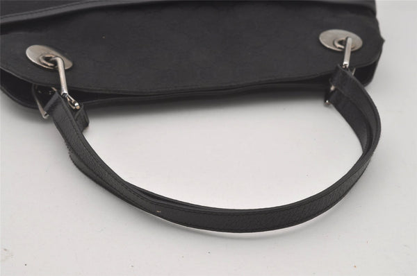 Authentic GUCCI Eclipse Shoulder Tote Bag GG Canvas Leather 121023 Black 6644I