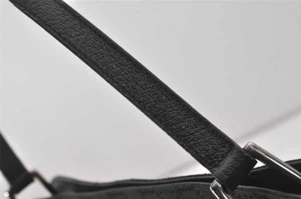 Authentic GUCCI Eclipse Shoulder Tote Bag GG Canvas Leather 121023 Black 6644I