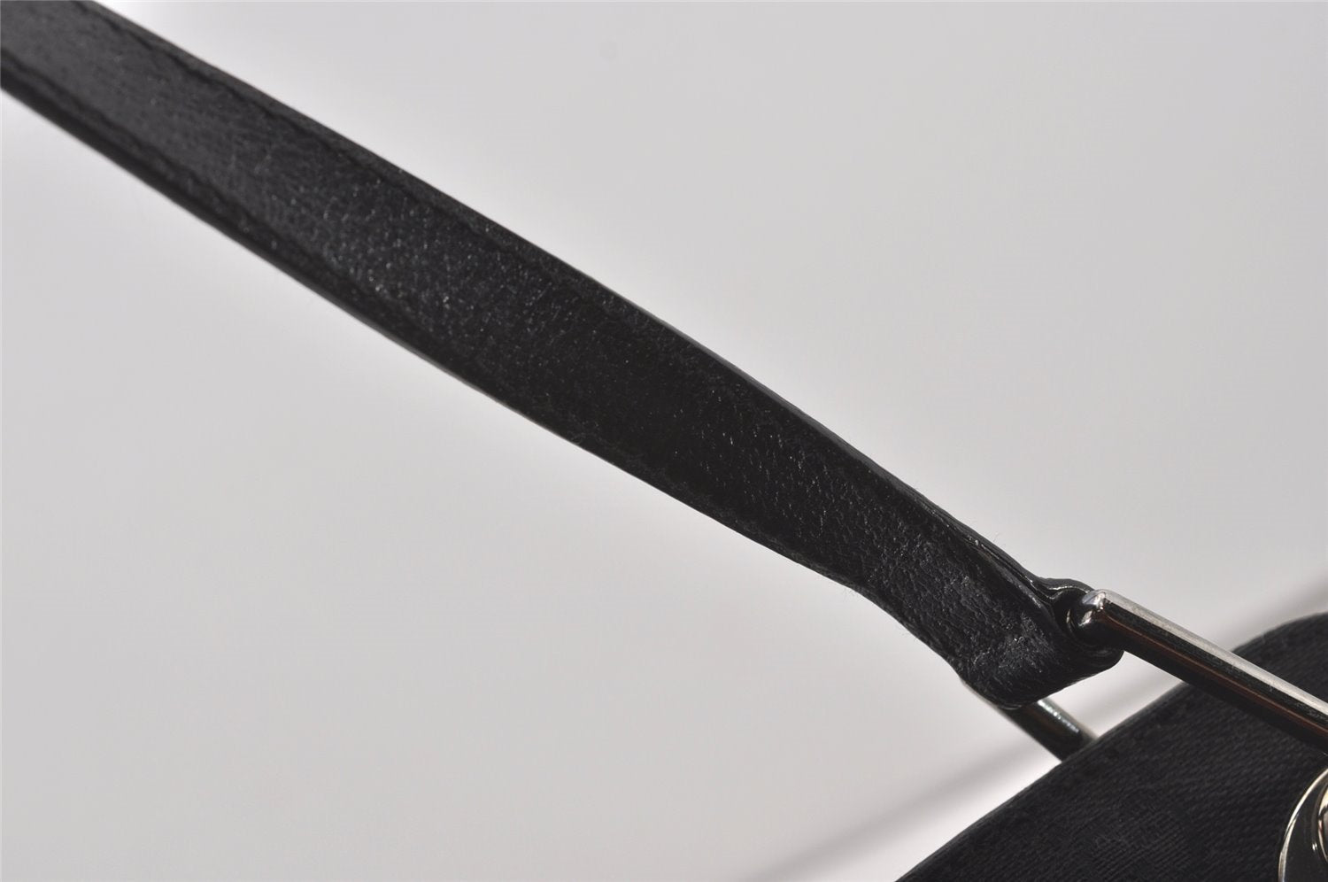 Authentic GUCCI Eclipse Shoulder Tote Bag GG Canvas Leather 121023 Black 6644I