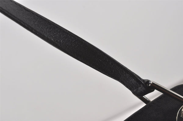 Authentic GUCCI Eclipse Shoulder Tote Bag GG Canvas Leather 121023 Black 6644I