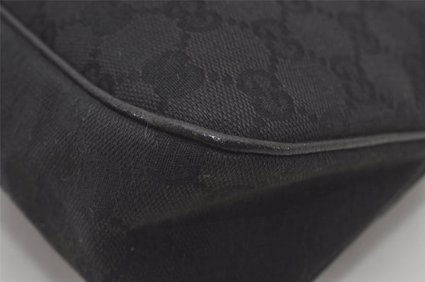 Authentic GUCCI Eclipse Shoulder Tote Bag GG Canvas Leather 121023 Black 6644I