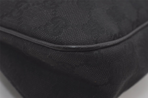 Authentic GUCCI Eclipse Shoulder Tote Bag GG Canvas Leather 121023 Black 6644I