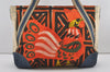 Authentic PRADA Vintage Canvas Leather 2Way Shoulder Tote Bag Orange 6645I