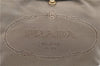 Authentic PRADA Jacquard Canvas Leather Logo Shoulder Hand Bag Brown 6646D
