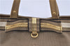 Authentic PRADA Jacquard Canvas Leather Logo Shoulder Hand Bag Brown 6646D