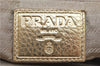 Authentic PRADA Jacquard Canvas Leather Logo Shoulder Hand Bag Brown 6646D