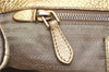 Authentic PRADA Jacquard Canvas Leather Logo Shoulder Hand Bag Brown 6646D