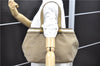 Authentic PRADA Jacquard Canvas Leather Logo Shoulder Hand Bag Brown 6646D