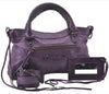 Authentic BALENCIAGA Classic The First 2Way Hand Bag Leather 103208 Purple 6649E