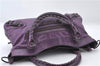 Authentic BALENCIAGA Classic The First 2Way Hand Bag Leather 103208 Purple 6649E