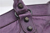 Authentic BALENCIAGA Classic The First 2Way Hand Bag Leather 103208 Purple 6649E