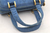 Authentic FENDI 2Way Hand Shoulder Bag Pouch Purse Nylon Leather Blue 6650D