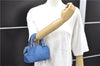 Authentic FENDI 2Way Hand Shoulder Bag Pouch Purse Nylon Leather Blue 6650D