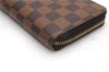 Authentic Louis Vuitton Damier Zippy Long Wallet Purse N60015 LV 6651F