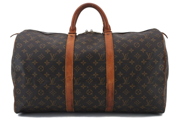 Authentic LOUIS VUITTON Monogram Keepall 50 Boston Bag M41426 LV 6653C