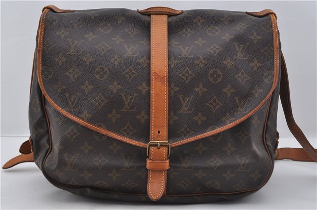 Authentic Louis Vuitton Monogram Saumur 35 Shoulder Cross Bag M42254 LV 6654E
