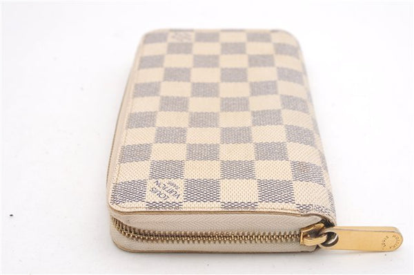 Authentic Louis Vuitton Damier Azur Zippy Wallet Long Purse N60019 LV 6656F