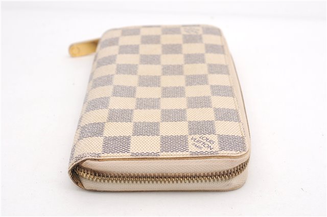 Authentic Louis Vuitton Damier Azur Zippy Wallet Long Purse N60019 LV 6656F