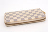 Authentic Louis Vuitton Damier Azur Zippy Wallet Long Purse N60019 LV 6656F