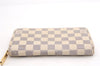 Authentic Louis Vuitton Damier Azur Zippy Wallet Long Purse N60019 LV 6656F