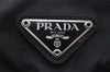 Authentic PRADA Vela Nylon Tessuto Leather Drawstring Backpack B6677 Black 6658I