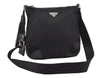 Authentic PRADA Nylon Tessuto Leather Shoulder Cross Body Bag Purse Black 6660I