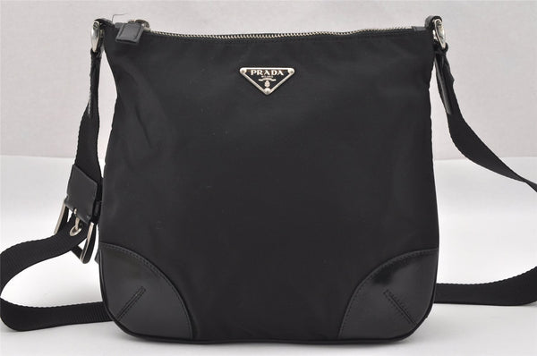 Authentic PRADA Nylon Tessuto Leather Shoulder Cross Body Bag Purse Black 6660I