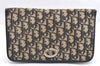 Authentic Christian Dior Trotter Chain Hand Bag Purse Canvas Leather Blue 6661I