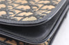 Authentic Christian Dior Trotter Chain Hand Bag Purse Canvas Leather Blue 6661I