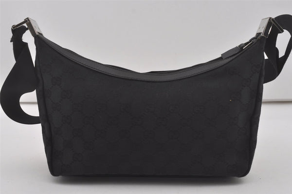 Authentic GUCCI Shoulder Cross Body Bag GG Canvas Leather 0190433 Black 6662I