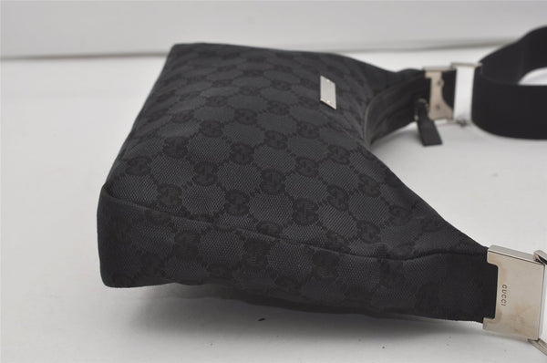 Authentic GUCCI Shoulder Cross Body Bag GG Canvas Leather 0190433 Black 6662I