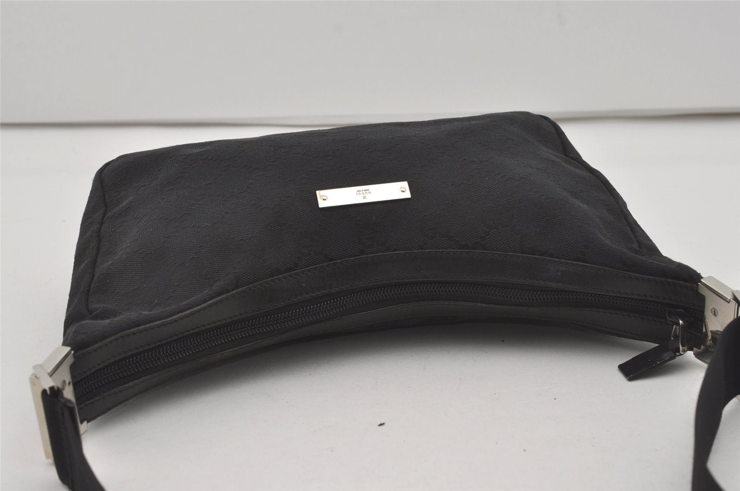 Authentic GUCCI Shoulder Cross Body Bag GG Canvas Leather 0190433 Black 6662I