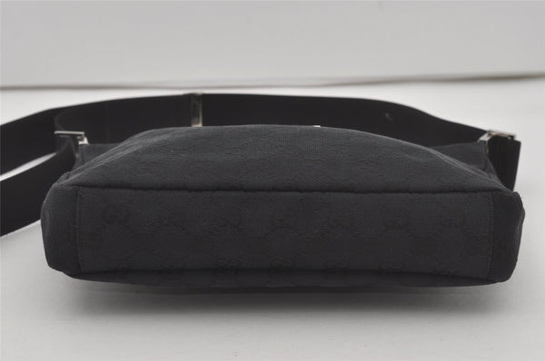 Authentic GUCCI Shoulder Cross Body Bag GG Canvas Leather 0190433 Black 6662I
