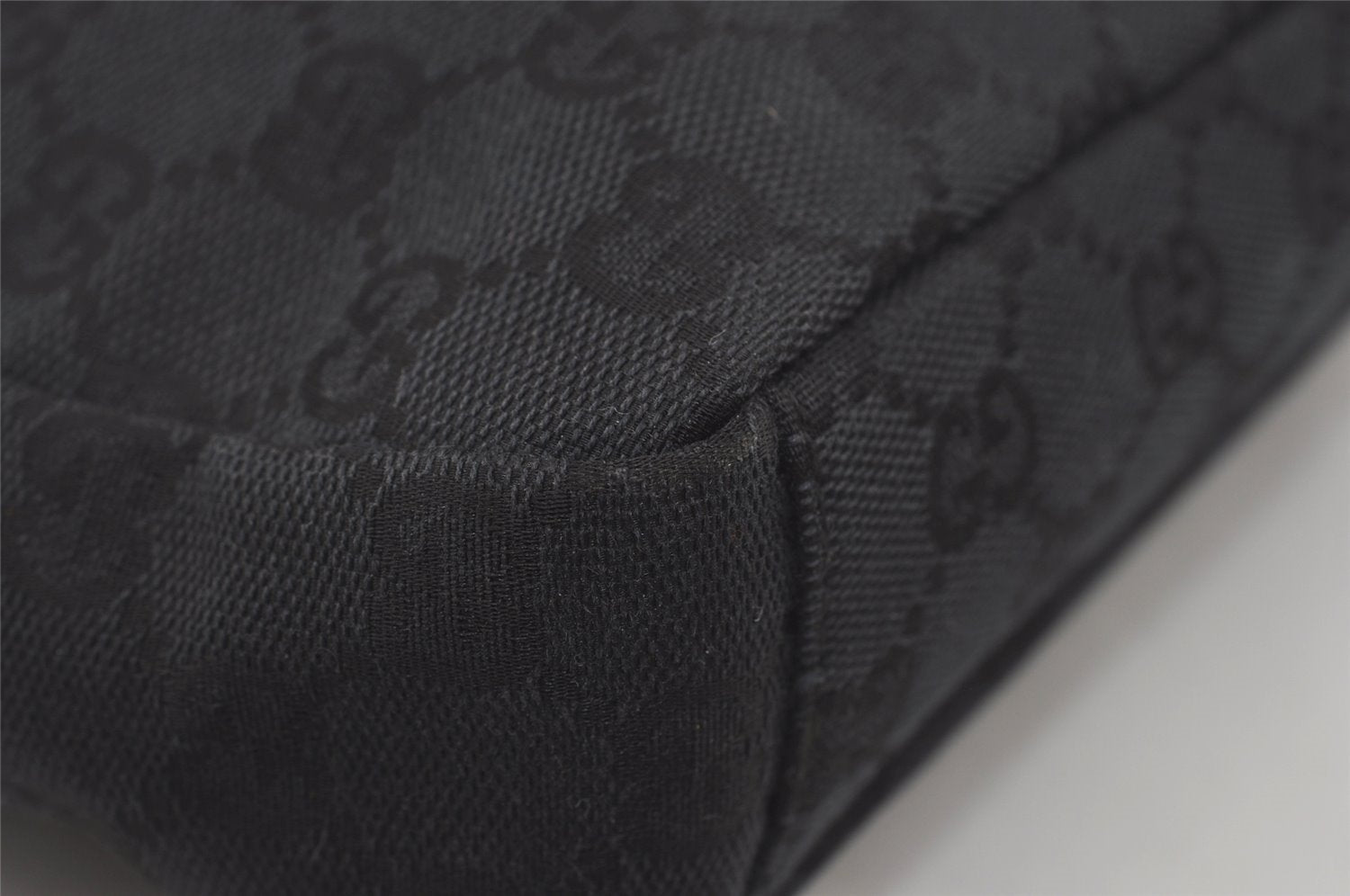 Authentic GUCCI Shoulder Cross Body Bag GG Canvas Leather 0190433 Black 6662I