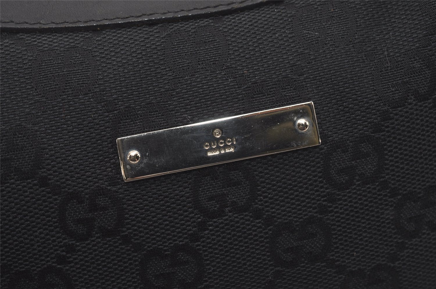 Authentic GUCCI Shoulder Cross Body Bag GG Canvas Leather 0190433 Black 6662I