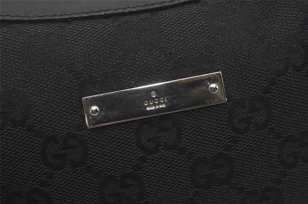 Authentic GUCCI Shoulder Cross Body Bag GG Canvas Leather 0190433 Black 6662I