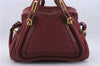 Authentic Chloe Paraty 2Way Shoulder Hand Bag Red 6663D