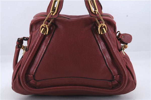 Authentic Chloe Paraty 2Way Shoulder Hand Bag Red 6663D