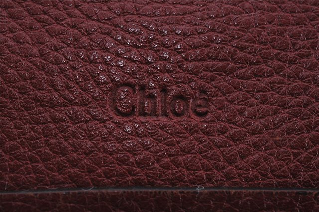 Authentic Chloe Paraty 2Way Shoulder Hand Bag Red 6663D