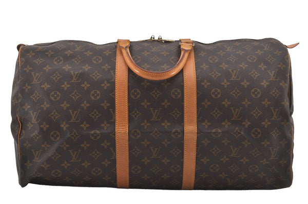 Authentic Louis Vuitton Monogram Keepall 55 Travel Boston Bag M41424 LV 6664I