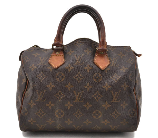 Authentic LOUIS VUITTON Monogram Speedy 25 Hand Bag M41528 LV Junk 6665C