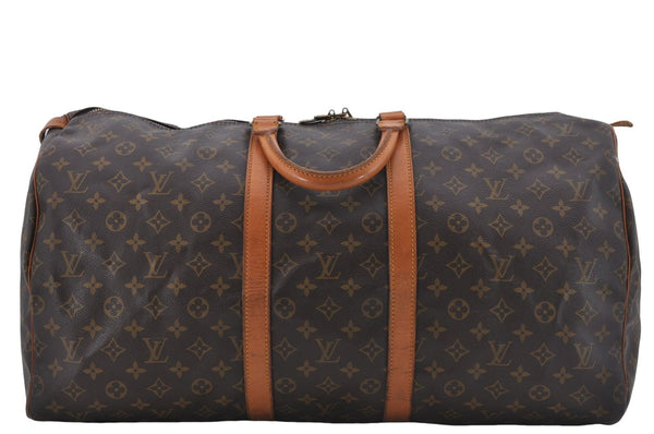 Authentic Louis Vuitton Monogram Keepall 55 Travel Boston Bag M41424 LV 6666D