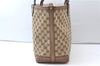 Authentic GUCCI Craft Shoulder Tote Bag GG Canvas Leather 247209 Brown 6667E