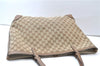 Authentic GUCCI Craft Shoulder Tote Bag GG Canvas Leather 247209 Brown 6667E