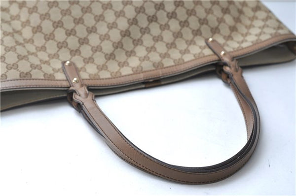 Authentic GUCCI Craft Shoulder Tote Bag GG Canvas Leather 247209 Brown 6667E