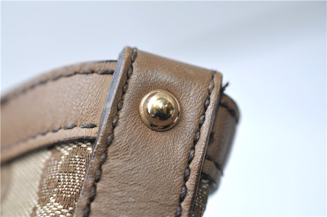 Authentic GUCCI Craft Shoulder Tote Bag GG Canvas Leather 247209 Brown 6667E