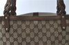 Authentic GUCCI Craft Shoulder Tote Bag GG Canvas Leather 247209 Brown 6667E