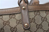 Authentic GUCCI Craft Shoulder Tote Bag GG Canvas Leather 247209 Brown 6667E